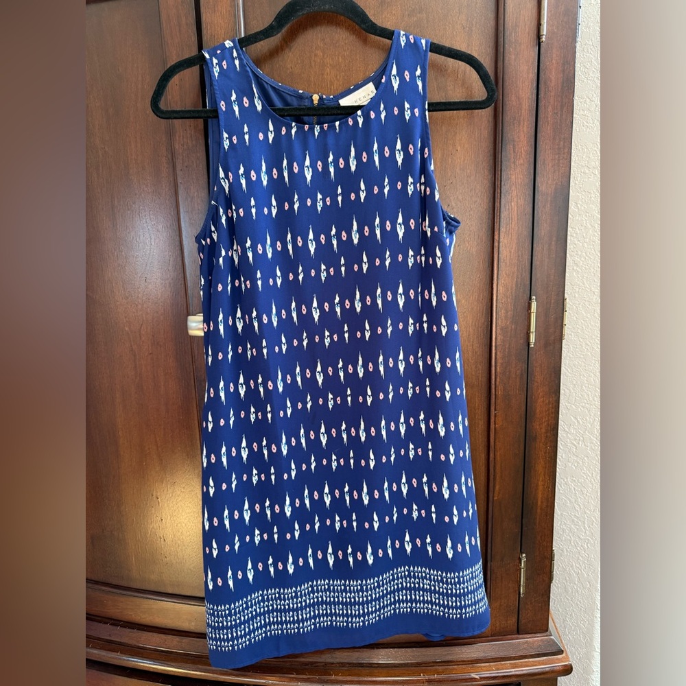 Kenar Blue Print Dress